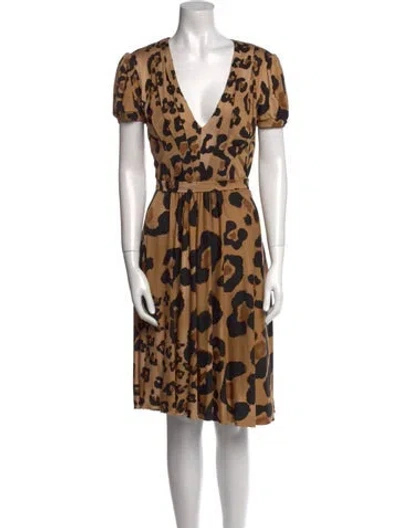 Pre-owned Blumarine Silk Knee-length Dress In Neutral