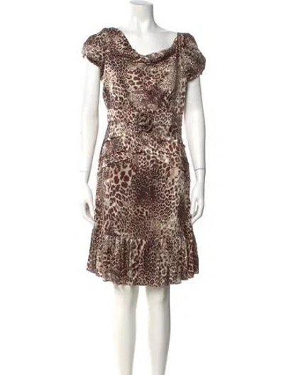 Pre-owned Blumarine Silk Knee-length Dress In Neutral