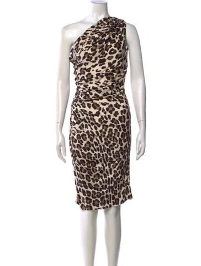 Pre-owned Blumarine Silk Knee-length Dress In Neutral