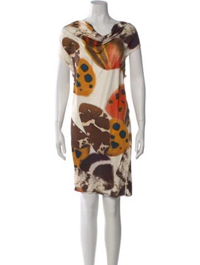 Pre-owned Blumarine Silk Knee-length Dress In Orange