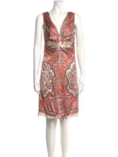 Pre-owned Blumarine Silk Knee-length Dress In Pink