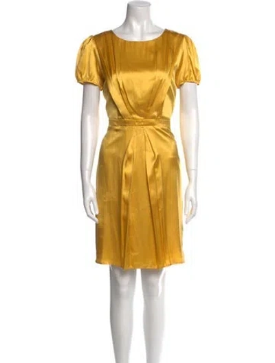 Pre-owned Blumarine Silk Knee-length Dress In Yellow