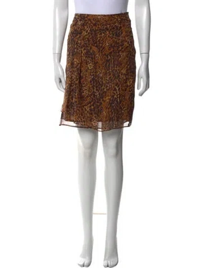Pre-owned Blumarine Silk Knee-length Skirt In Brown