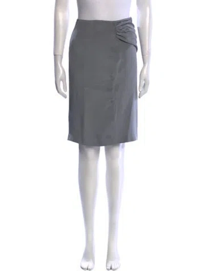 Pre-owned Blumarine Silk Knee-length Skirt In Gray
