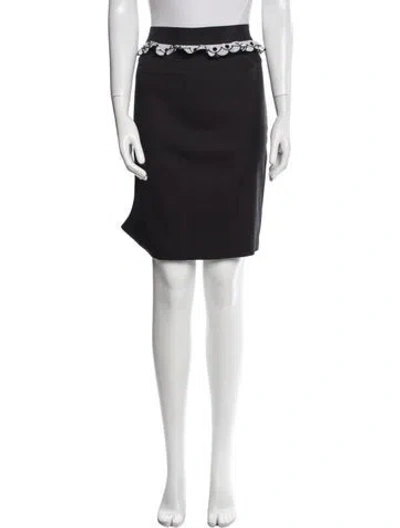 Pre-owned Blumarine Silk Knee-length Skirt W/ Tags In Black