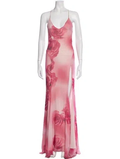 Pre-owned Blumarine Silk Long Dress In Pink