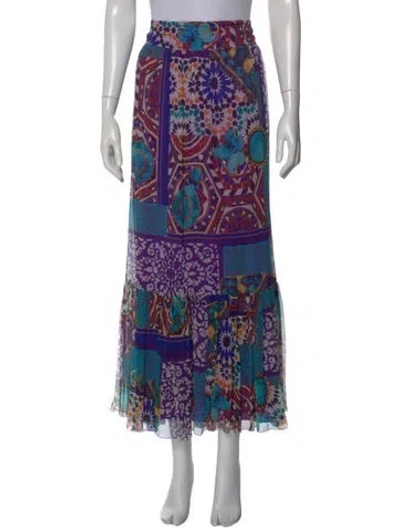 Pre-owned Blumarine Silk Long Skirt In Purple