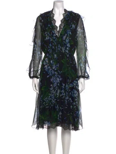 Pre-owned Blumarine Silk Midi Length Dress In Black