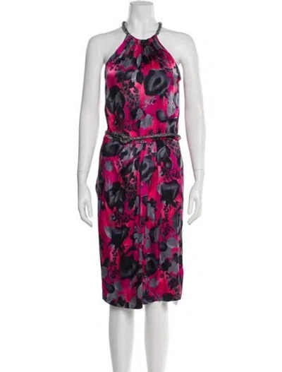 Pre-owned Blumarine Silk Midi Length Dress In Pink
