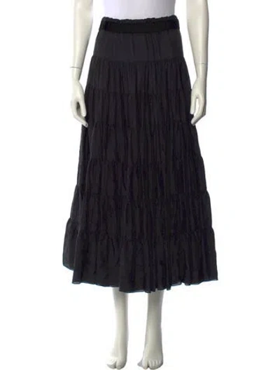 Pre-owned Blumarine Silk Midi Length Skirt In Black