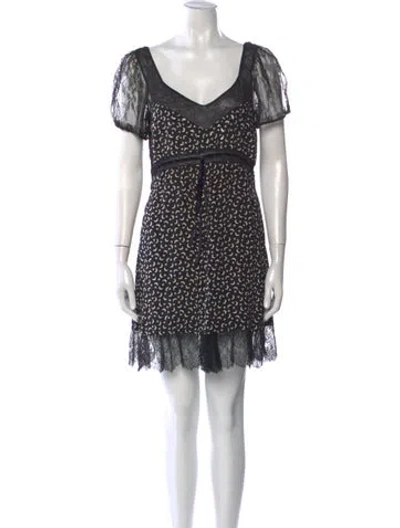 Pre-owned Blumarine Silk Mini Dress In Black