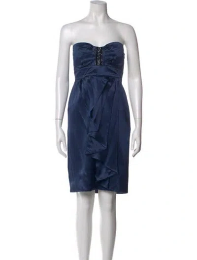 Pre-owned Blumarine Silk Mini Dress In Blue