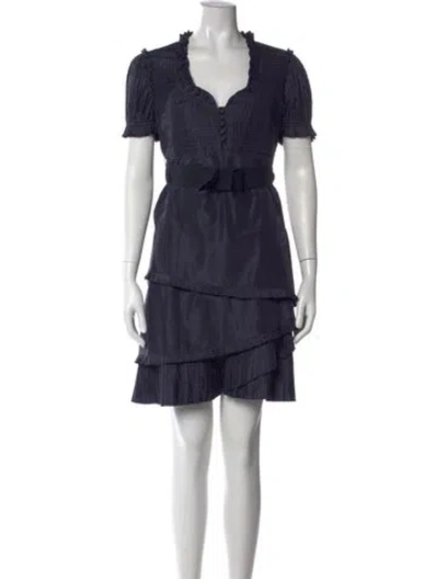 Pre-owned Blumarine Silk Mini Dress In Blue