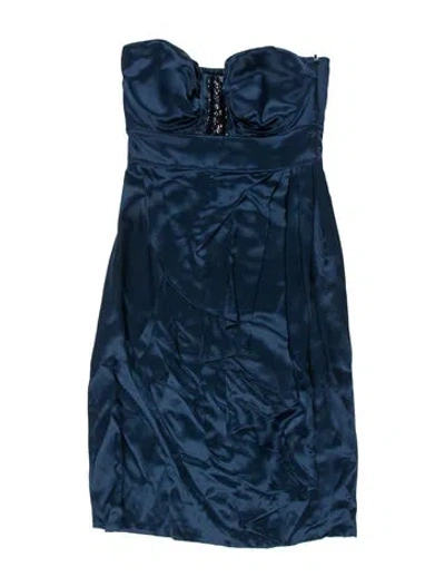 Pre-owned Blumarine Silk Mini Dress In Blue