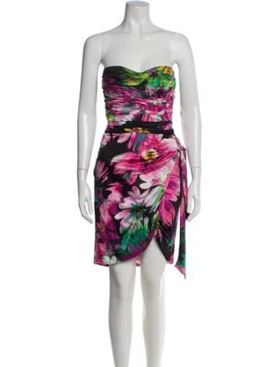 Pre-owned Blumarine Silk Mini Dress In Blue