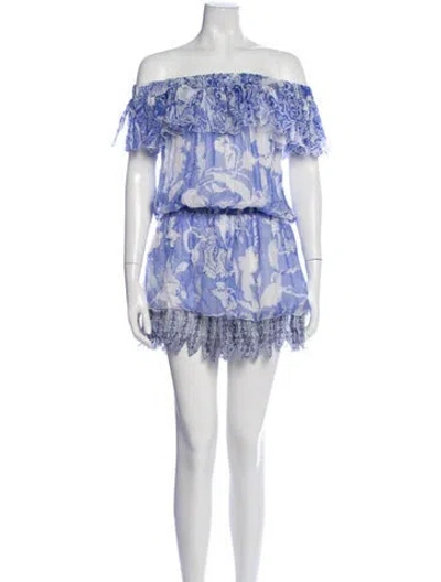 Pre-owned Blumarine Silk Mini Dress In Blue
