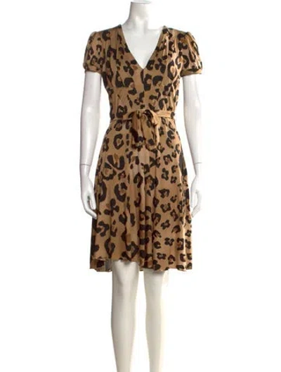 Pre-owned Blumarine Silk Mini Dress In Brown