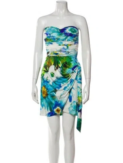 Pre-owned Blumarine Silk Mini Dress In Green