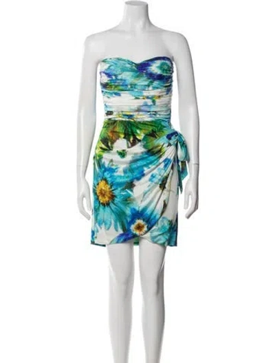 Pre-owned Blumarine Silk Mini Dress In Multi