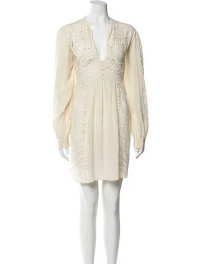 Pre-owned Blumarine Silk Mini Dress In Neutral