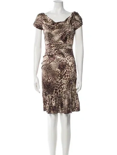 Pre-owned Blumarine Silk Mini Dress In Neutral