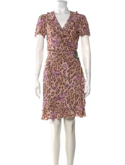 Pre-owned Blumarine Silk Mini Dress In Neutral