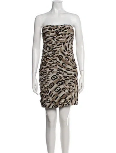 Pre-owned Blumarine Silk Mini Dress In Neutrals