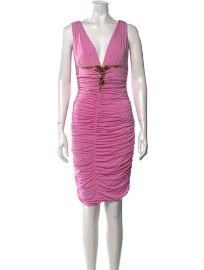 Pre-owned Blumarine Silk Mini Dress In Pink