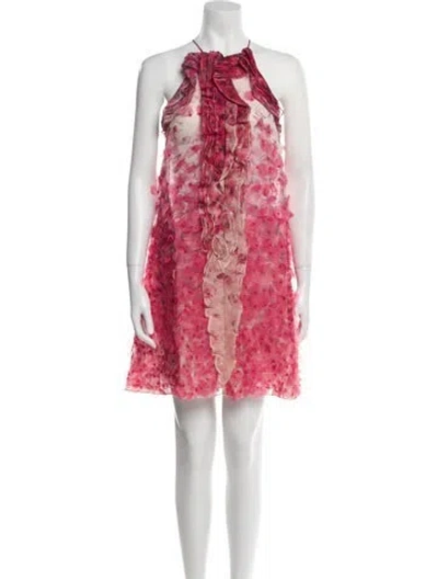Pre-owned Blumarine Silk Mini Dress In Pink