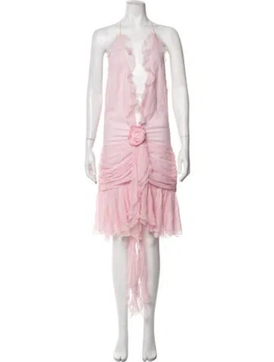 Pre-owned Blumarine Silk Mini Dress In Pink