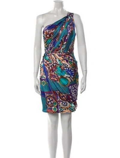 Pre-owned Blumarine Silk Mini Dress W/ Tags In Blue