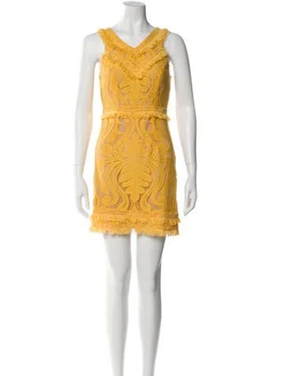 Pre-owned Blumarine Silk Mini Dress In Yellow