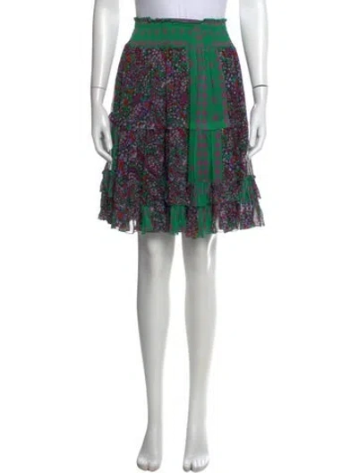 Pre-owned Blumarine Silk Mini Skirt In Green