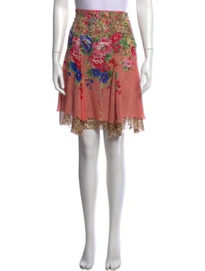 Pre-owned Blumarine Silk Mini Skirt In Red