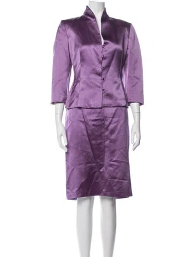 Pre-owned Blumarine Silk Skirt Set In Purple
