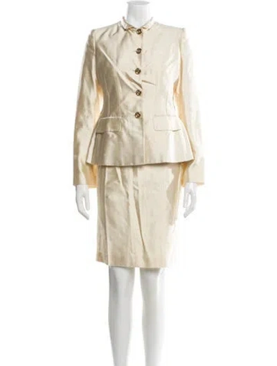 Pre-owned Blumarine Silk Skirt Suit In Neutral