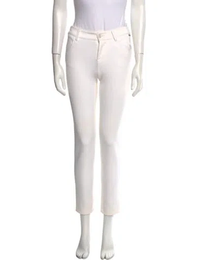 Pre-owned Blumarine Silk Straight Leg Pants In White