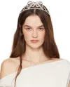 Blumarine Silver Bow Crystal Headband In N0999 Silver/crystal