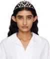 Blumarine Silver Crystals & Hearts Metal Tiara Headband In N0999 Nikel/crystal
