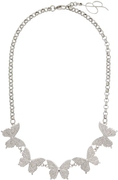 Blumarine Butterfly Crystal Choker In Silver