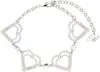 Blumarine Silver Metal Rhinestone Hearts Choker In N0999 Nikel/crystal