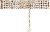 Blumarine Gold Rhinestone 'b' Choker In L0575 Light Gold
