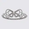 Blumarine Bow-detail Tiara In Nikel/crystal