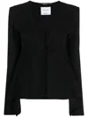 Blumarine Tailored Peplum V-neck Jacket In Black