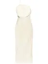 Blumarine Single-shoulder Midi Dress In Neutrals