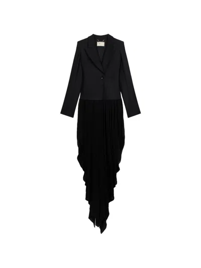 Blumarine Single-breasted Asymmetric-hem Blazer In Black