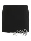 Blumarine Crystal-rose Mini Skirt In Black
