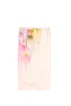 Blumarine Midi Skirt In Duchesse With Liquid Flower Print In Pink
