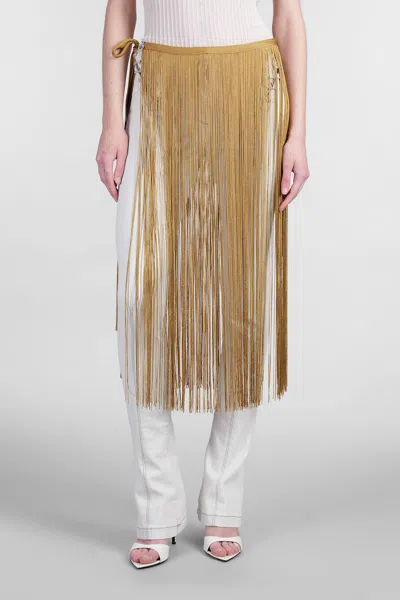 Blumarine Skirt In Gold Viscose In Brown