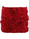Blumarine Red Mini Skirt With 3d Rose Embroidery In Red